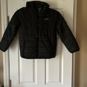 Eddie Bauer Reversible Black/Gray Youth Puffer Jacket w/Pckts. ~ Size M (10/12)
